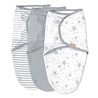 SwaddleMe by Ingenuity Original Swaddle - Size Small/Medium, 0-3 Months, 3-Pack (Twinkle Twinkle)