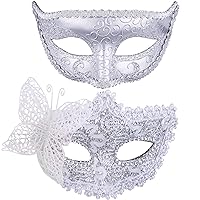 Couple Masquerade Masks Set Venetian Party Mask Plastic Halloween Costume Mask Mardi Gras Mask for Women and Men