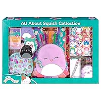 Fashion Angels Squishmallows All About Beula The Purple Octopus Stationery Set – Includes Pencil Pouch, 1200+ Squishmallows Stickers, Activity Journal, 5 Gel Pens, Sticky Notes and More!