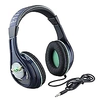 Mandalorian The Child Headphones for Kids, Wired Headphones for School, Home or Travel, Tangle Free Stereo Headphones with Parental Volume Control, Connect via 3.5mm Jack