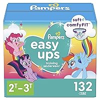 Pampers Easy Ups Girls & Boys Potty Training Pants - Size 2T-3T, 132 Count, My Little Pony Training Underwear