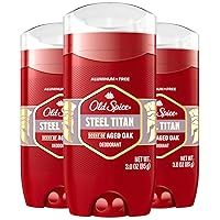 Red Collection Deodorant For Men, Aluminum Free, Steel Titan Scent, 3.0 oz (Pack of 3)