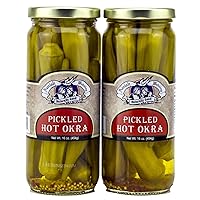 Amish Wedding Hot Pickled Okra 16oz (Pack of 2)