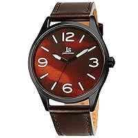 Joshua & Sons JX144 Designer Men’s Watch – Genuine Leather Strap, Marble Stone Design Dial with Matte Finish Bezel Case – Comfortable and Casual