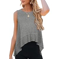 WIHOLL Tank Tops for Women Loose Fit Basic y2k Clothes Summer Sleeveless Open Back Shirts 2024