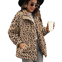 TCOT Womens Sherpa Jacket Warm Winter Teddy Bear Coat Casual Fleece Zip Up Faux Shearling Outwear with Pockets