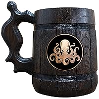 Octopus Beer Mug, Personalized Beer Mug, Engraved Beer Stein, Gift For Husband, Beer Tankard, Custom Gift for Him, Gift For Dad From Son