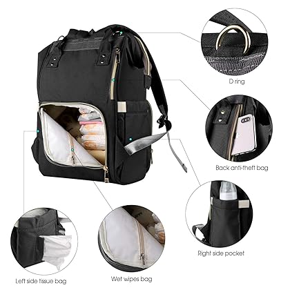 Ticent Diaper Bag Backpack Multifunction Travel Back Pack Large Maternity Nappy Bag Baby Changing Bags with Stroller Straps, Waterproof and Stylish