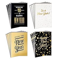 Hallmark New Years Cards Assortment, Happy New Year (4 Designs, 16 Cards and Envelopes)