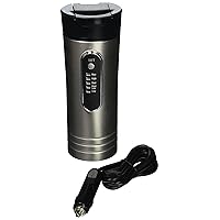 RP0719 12-Volt 15oz. Premium Heated Travel Mug, Silver, Black