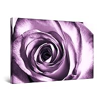 Startonight Canvas Wall Art - Purple Rose Flower Abstract, Grunge Retro Picture for Bedroom Framed 24 x 36 Inches