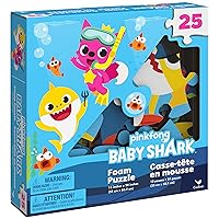 Spin Master Pinkfong Baby Shark, 25-Piece Foam Jigsaw Puzzle Baby Shark Toys Kids Puzzles Baby Shark Birthday Decorations, for Preschoolers Ages 4 and up