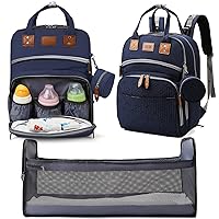 Baby Diaper Bag Backpack with Changing Station, best baby registry shower gifts, Baby Diaper Bags for Men and Women，Essential Gifts for New Parents of Babies（Dark Blue）