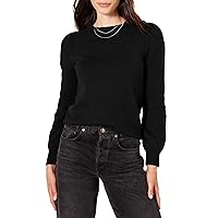 Amazon Essentials Women's Soft Touch Pleated Shoulder Crewneck Sweater