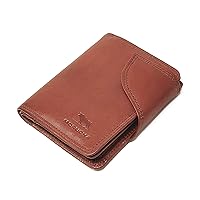 MORUCHA Mens Brown Wallet | Genuine Soft Nappa Leather RFID Blocking | High Capacity Stylish Wallet Purse | Designed For Up To 4 Cards, ID, Coins And Cash | Gift Boxed | M-50