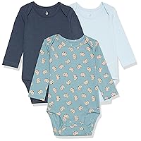 Amazon Essentials Unisex Babies' Cotton Stretch Jersey Long Sleeve Bodysuit (Previously Amazon Aware), Pack of 3