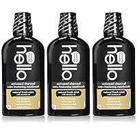 Hello Activated Charcoal Extra Freshening Mouthwash, Natural Fresh Mint and Coconut Oil, Fluoride Free, Alcohol Free, Vegan, SLS Free and Gluten Free, 16 Fl Oz (Pack of 3)
