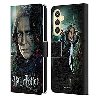 Head Case Designs Officially Licensed Harry Potter Severus Snape Deathly Hallows VIII Leather Book Wallet Case Cover Compatible with Samsung Galaxy S23 FE 5G