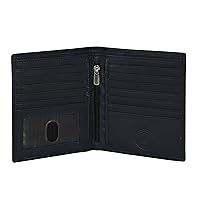Leatherboss Genuine Leather RFID protected Hipster Bifold Tall Credit Card Holder Wallet for men, Black