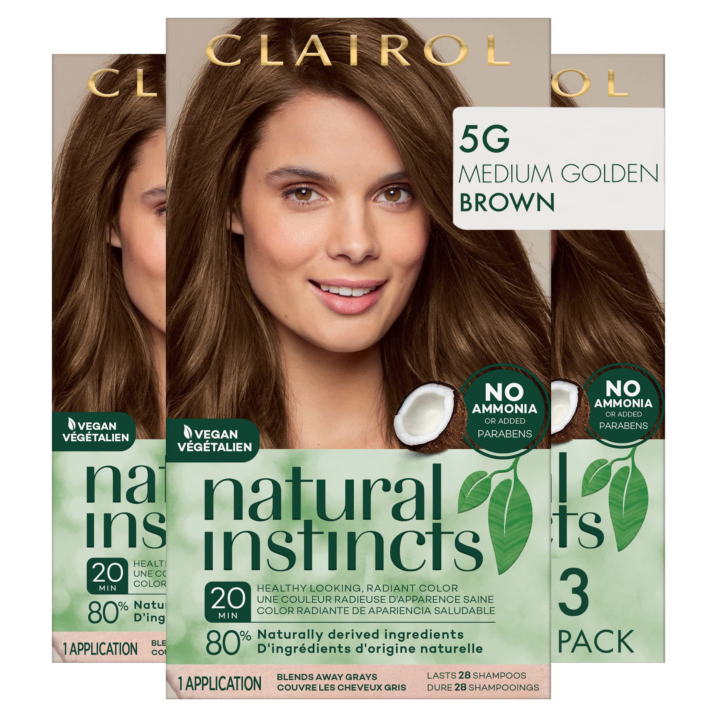 Mua Clairol Natural Instincts Demi-Permanent Hair Dye, 5G Medium Golden  Brown Hair Color, Pack of 3 trên Amazon Mỹ chính hãng 2023 | Fado