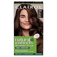 Clairol Natural Instincts Demi-Permanent Hair Dye, 4W Dark Warm Brown Hair Color, Pack of 1