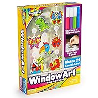Creative Kids Window Paint Art Kit – Make Your Own Suncatchers Set – 24 Sun Catchers, 24 Suction Cups & 11 Paints – Suncatchers for Kids to Paint - DIY Window & Mirror Arts & Crafts Kit Children