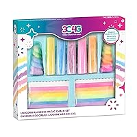 3C4G Three Cheers for Girls- Unicorn Rainbow Magic Chalk Set - Sidewalk Chalk for Toddlers & Kids - Washable Outdoor Chalk Set - Includes 5 Chalk Sticks, 2 Chalk Rainbow Cakes & 2 Chalk Unicorn Horns