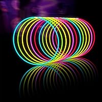 Glow Sticks Bulk 100ct 22'' Glow Necklaces with Connectors, for Party Festivals Raves Birthday Wedding