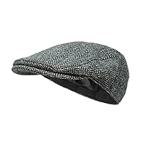 Borges & Scott Nevis Peaked Cap - 100% Hand-Woven Wool Flat Cap - Harris Tweed - Water-Repellent