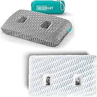 BLISSBURY Ear Pillow with Ice Yarn (Cool-to-Touch) Case | Adjustable Memory Foam Pillow with Holes for chondrodermatitis CNH | Piercing Pillow for Side Sleepers