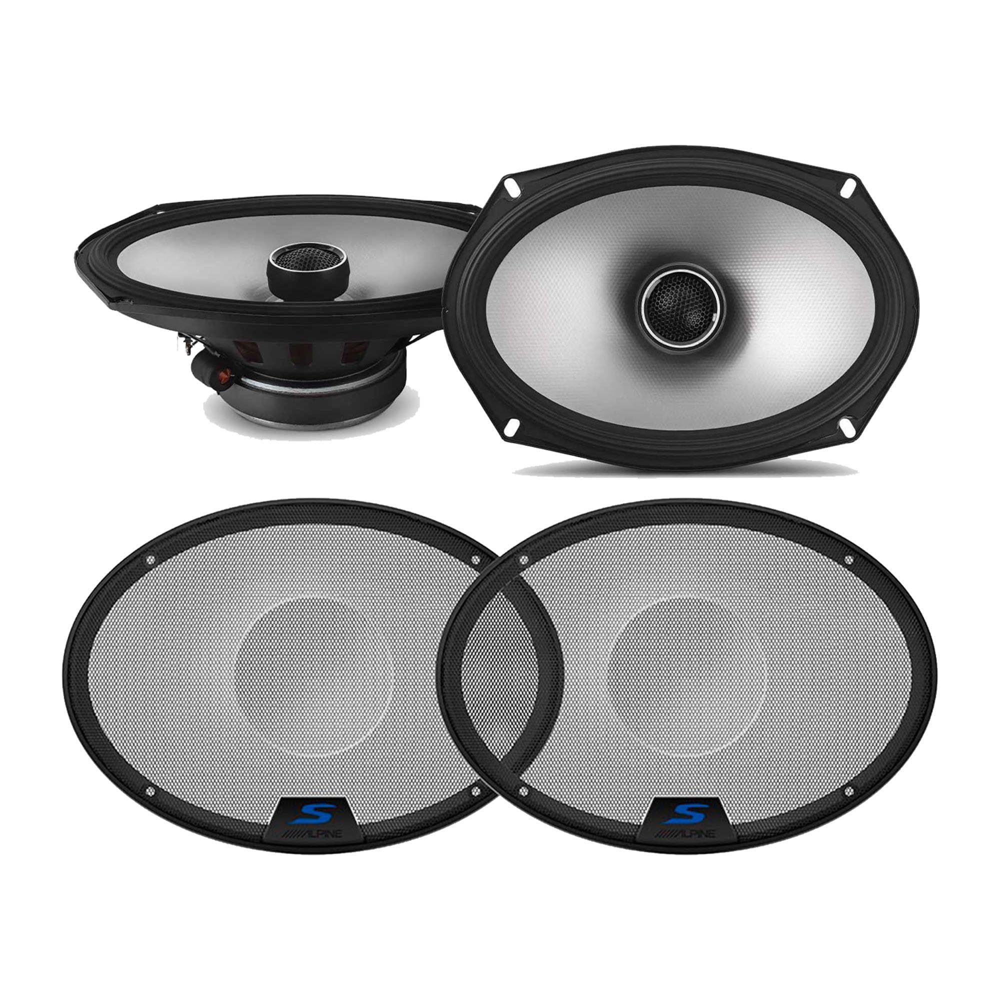 Alpine S2-S69 S-Series 6x9 Coaxial & KTE-S69G 6x9 S-Series Speaker Grill Bundle