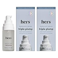 hers Triple Plump Hyaluronic Serum - Deeply Hydrating Hyaluronic Acid Face Serum with 3 Different Molecular Weights - Provides 3 Levels of Hydration - Hyaluronic Face Serum - 2 Pack