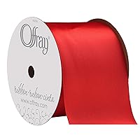 Berwick Offray 360125 Single Face Satin Ribbon, Red, 2 1/4 in x 9 ft