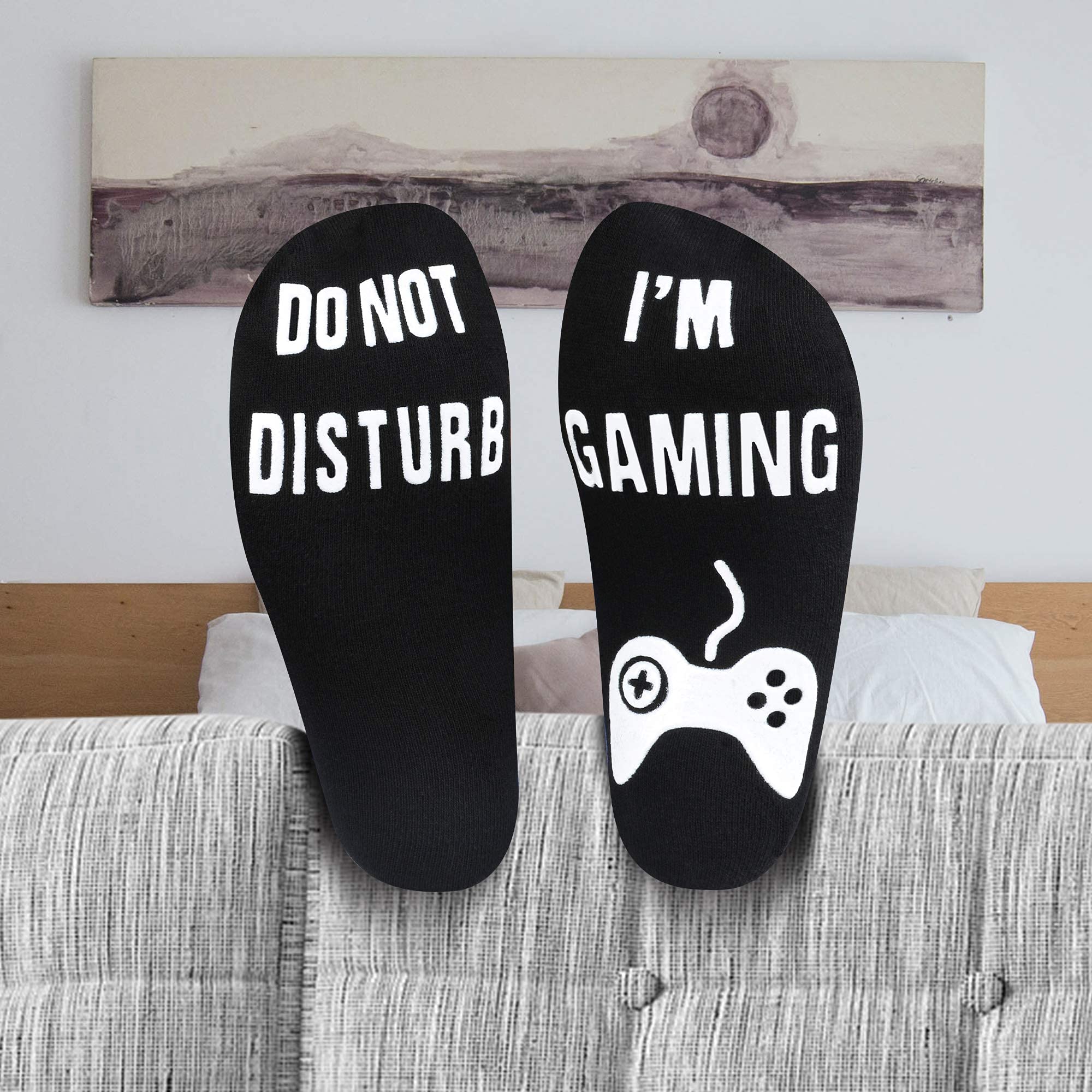 Do Not Disturb I'm Gaming Socks, Mens Gifts for Dad,Funny Socks for Him, Gaming Socks Men Birthday Gift for Teen,Dad,Son