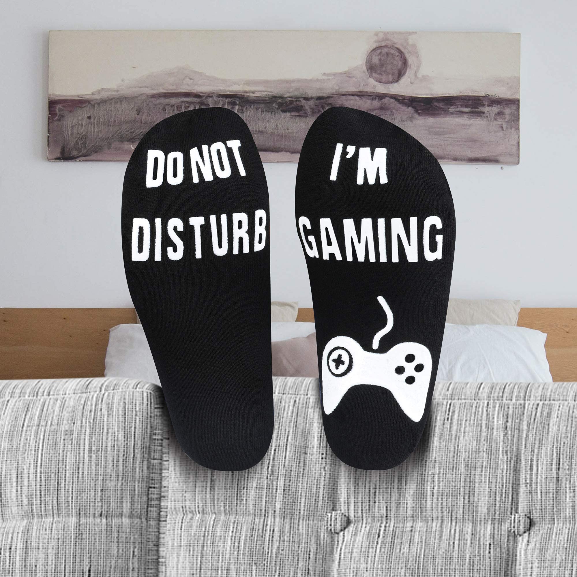 Do Not Disturb I'm Gaming Socks,Fathers Day Dad Socks for Men Funny, Gaming Socks Men Birthday Gift for Teen,Dad,Son