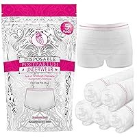 Ninja Mama Disposable Postpartum Underwear (Without Pad) with Storage Pouch. Washable Mesh Panties for Women (5 Count). Labour and Delivery Maternity Surgical C Section Hospital Bag - One Size