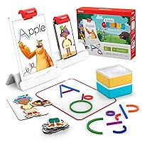 Little Genius Starter Kit for iPad & iPhone - 4 Hands-On Learning Games - Ages 3-5 - Problem Solving, Phonics & Creativity (Osmo iPad Base Included), Multicolor