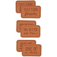 Boye Sarcastic Leather Handmade Labels for Crafts, Knitting, and Crocheting, 6 Pack