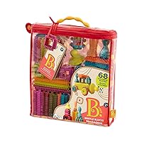 B. toys- Bristle Block Stackadoos - Building Blocks for Kids – Developmenal Toy-68 Blocks in a Storage Pouch – STEM Toys – Soft & Interlocking – Bristle Block Stackadoos – 2 years +