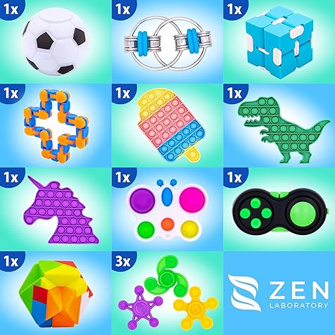 50 Pcs Fidget Toys Pack - Kids Stocking Stuffers Gifts for Kids, Party Favors Autism Autistic Children - Adults Stress Relief Sensory Toy - ADHD Toys Bulk for Classroom Treasure Box Prizes - Pop Its