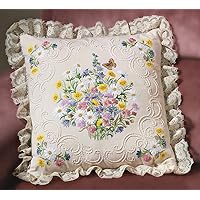 Janlynn Candle Wicking Embroidery Kit, Wildflowers and Butterfly Pillow 14