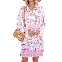 HOTOUCH Womens UPF 50+ Cover-Up Dress Beach SPF Sun Protection Long Sleeve Shirts Dress Lightweight Athletic UV Hoodie