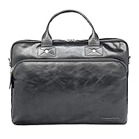 Kronborg Laptop Bag, Black | Handcrafted Full-Grain Leather, Fits up to 16 inch Laptops