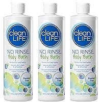 No-Rinse Body Bath, 16 fl oz - Leaves Skin Clean, Refreshed and Odor-Free, Rinse-Free Formula (Pack of 3) - Makes 16 Complete Baths Per Bottle