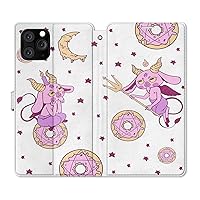 Wallet Case Replacement for iPhone 15 14 13 Pro Max 12 Mini 11 Xr Xs 10 X 8 7+ SE Magnetic Kawaii Flip PU Leather Satan Witch Cover Card Holder Hell Clouds Cute Baphomet Snap Goat Folio