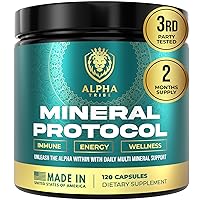 Mineral Protocol - Daily Multi-Mineral & Vitamin Capsules for Men | Organic Sea Moss, Black Seed Oil, Turmeric, Ashwagandha, Bladderwrack, Burdock, Vitamin C with Elderberry Manuka.