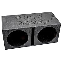 Q Bomb Series 15 Inch Ported Car Subwoofer Sub Box Enclosure with Dual Vented Chamber Design and Black Bed Rhino Liner Spray Finish, Black