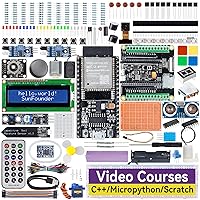 SunFounder ESP32 Ultimate Starter Kit (Compatiple with Arduino) Pinout Board with ESP32CAM, WiFi, Python C Scratch, Video Courses, IoT for Beginners Engineers, ESP32-WROOM-32E Board & Battery Included