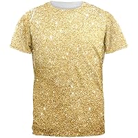 Faux Gold Glitter All Over Mens T Shirt