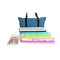 166 Tiles American Mahjong Set Soft Bag 4 All in One Color Pushers Racks Combo Easy Carry (Teal)